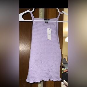 Purple rue 21 cropped ruffle tank top